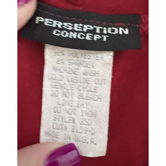 Perseption Concept Vintage Red Dress Rhinestone Ring Detail XL Valentines Day - Picture 5 of 7